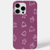 Purple Christmas texture with festive elements Case-Mate iPhoneケース (裏面)