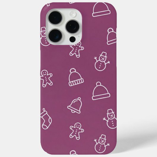 Purple Christmas texture with festive elements Case-Mate iPhoneケース (裏面)