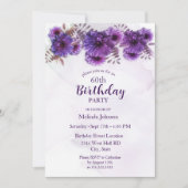 Purple Chrysanthemums 60th Birthday 招待状 (正面)