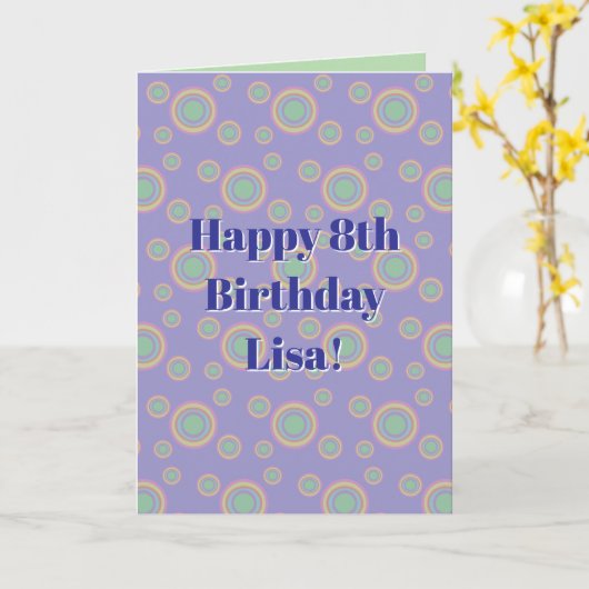 Purple circles, Birthday カード (黄色い花)