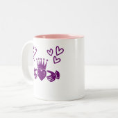 Purple Claddagh Ring Coffee Mug ツートーンマグカップ (正面左)