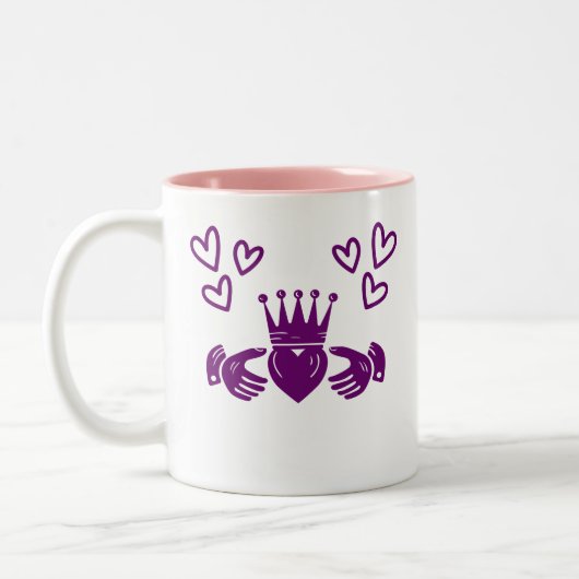 Purple Claddagh Ring Coffee Mug ツートーンマグカップ (左)