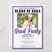 Purple Class of 2025 Photo モダン Gradation Party 招待状 (正面)