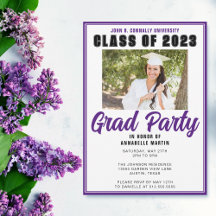 Purple Class of 2025 Photo モダン Gradation Party