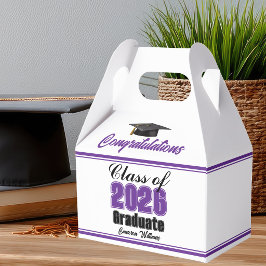 Purple Class of 2026 Custom Graduation Party フェイバーボックス
