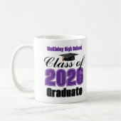 Purple Class of 2026 Graduation Keepsake コーヒーマグカップ (左)