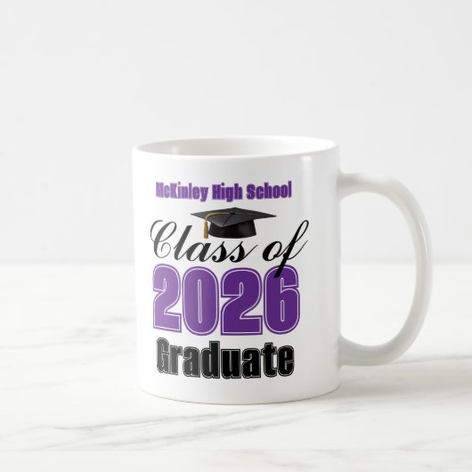 Purple Class of 2026 Graduation Keepsake コーヒーマグカップ (右)