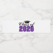 Purple Class of 2026 Graduation Party ペットボトルラベル (シングルラベル)