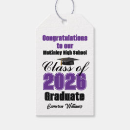 Purple Class of 2026 Graduation Party Custom ギフトタグ
