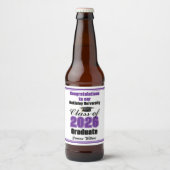 Purple Class of 2026 Graduation Party Custom ビールラベル (正面)