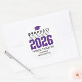 Purple Class of 2026 Graduation Sticker ラウンドシール (封筒)