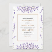 Purple Classic Watercolor Lavender QR Code Wedding 招待状 (正面)
