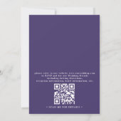 Purple Classic Watercolor Lavender QR Code Wedding 招待状 (裏面)