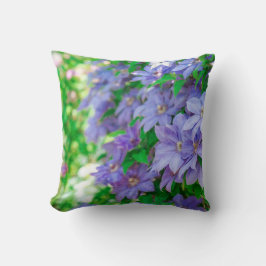 Purple Clematis flower クッション