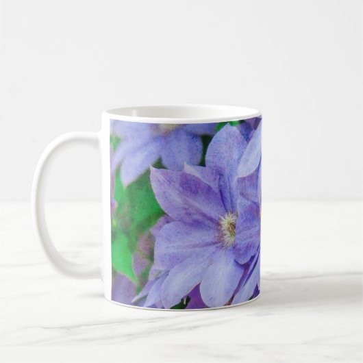 Purple Clematis flower コーヒーマグカップ (左)