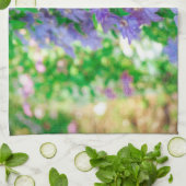 Purple Clematis flower ランチョンマット キッチンタオル (折り畳み)