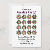 Purple Clematis Flower Garden Party 招待状 (正面)