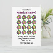 Purple Clematis Flower Garden Party 招待状 (スタンド正面)