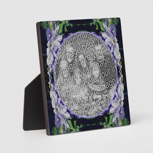 Purple Clematis On Fence写真を追加 フォトプラーク (正面)