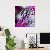 Purple Cobwebマクロ抽象芸術の雨滴 ポスター (ホームオフィス)