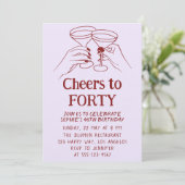 Purple Cocktail “Cheers to Forty 40th Birthday 招待状 (スタンド正面)