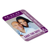 Purple Colorblock結婚の写真Save the Date マグネット (右側)