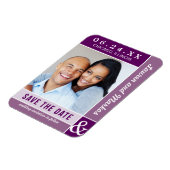 Purple Colorblock結婚の写真Save the Date マグネット (左側)