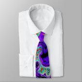Purple Colorful Groovy Abstract Retro Liquid Swirl ネクタイ (タイ)