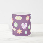 Purple colour Shapes mug フロストグラスマグカップ (正面左)