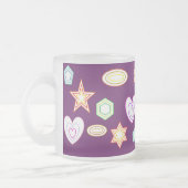 Purple colour Shapes mug フロストグラスマグカップ (左)