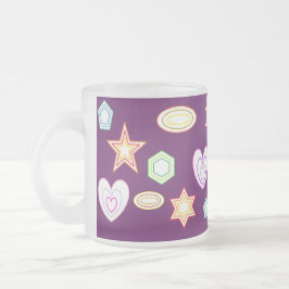 Purple colour Shapes mug フロストグラスマグカップ