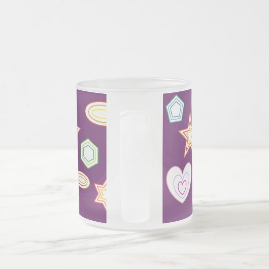 Purple colour Shapes mug フロストグラスマグカップ (ハンドル)