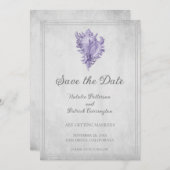 Purple Conch Shell日付の保存招待状 招待状 (正面/裏面)