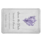 Purple Conch Shell日付磁石を保存 マグネット (横)