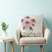 Purple Coneflower Flower Bouquet Anniversary クッション (椅子)