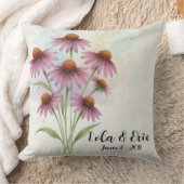 Purple Coneflower Flower Bouquet Anniversary クッション (ブランケット)