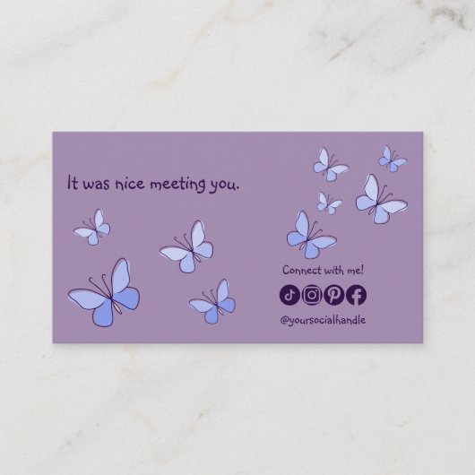 Purple Connectモダン On Socialに会えて嬉しい 名刺 (正面)