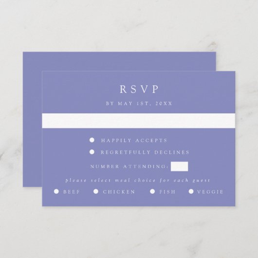 Purple Coordinate Wedding RSVP Card (正面/裏面)