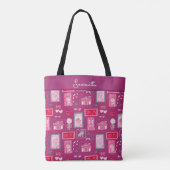 Purple Coquette aesthetic girly whimsical pattern トートバッグ (裏面)