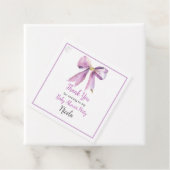 Purple Coquette Bow Baby Shower フェイバータグ (インサイチュ)