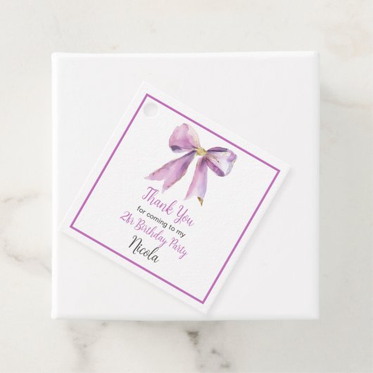 Purple Coquette Bow Birthday フェイバータグ (インサイチュ)