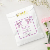 Purple Coquette Bow Bridal Shower フェイバーバッグ (封をした状態)