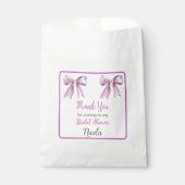 Purple Coquette Bow Bridal Shower フェイバーバッグ (正面)