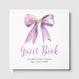 Purple Coquette Bow Bridal Shower Guest Book ゲストブック