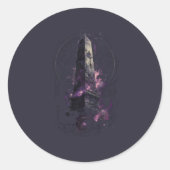 Purple Cosmic Obelisk Occult Dark Art ラウンドシール (正面)