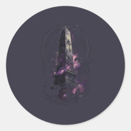 Purple Cosmic Obelisk Occult Dark Art ラウンドシール