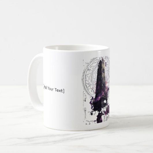 Purple Cosmic Obelisk Occult Dark Art Mug コーヒーマグカップ (正面左)