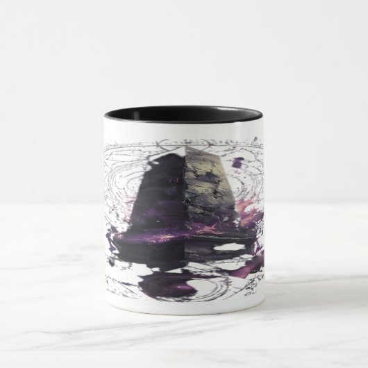 Purple Cosmic Obelisk Occult Dark Art Mug マグカップ (中央)