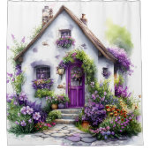 Purple Cottage Garden Shower Curtain シャワーカーテン (正面)