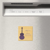 Purple Country Guitar Save the Date Magnet マグネット (インサイチュ (食洗機))